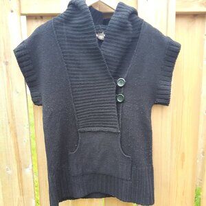 Talie Black Knit Sweater Shrug Short Sleeve M